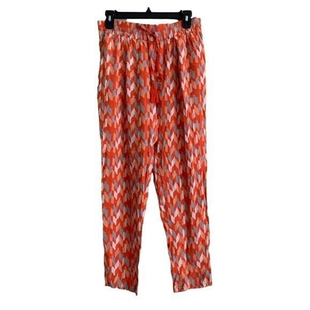LUCKY BRAND Pants Sz Small Pull On Pockets Orange Gray Funky and Fun Fall NEW